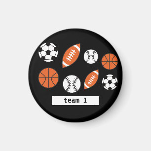 Four Funny Sports Balls Magnet