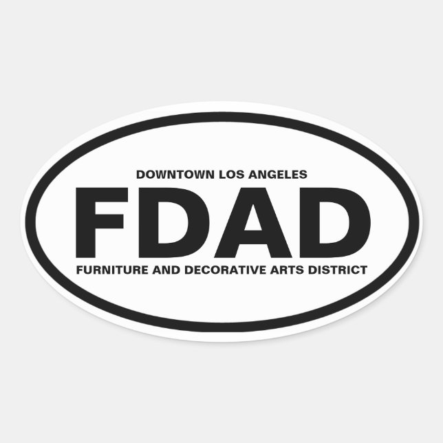 FOUR Furniture & Decorative Arts District "FDAD" Oval Sticker (Front)
