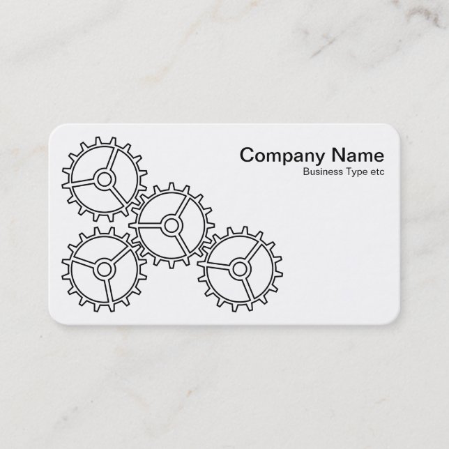 Four Gears II - Black and White = Grey Back Business Card (Front)