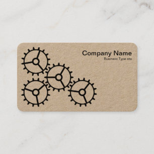 Four Gears III - Black on Kraft Business Card