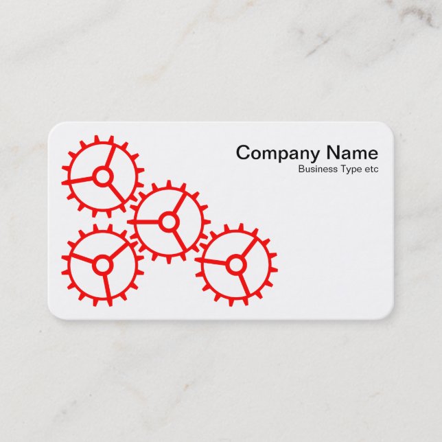 Four Gears III - Red and White Business Card (Front)
