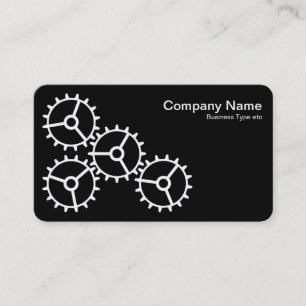 Four Gears III - White on Black - Grey Back Business Card