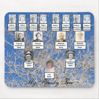 Four Generation Leafless Winter Family Tree Photos Mouse Mat