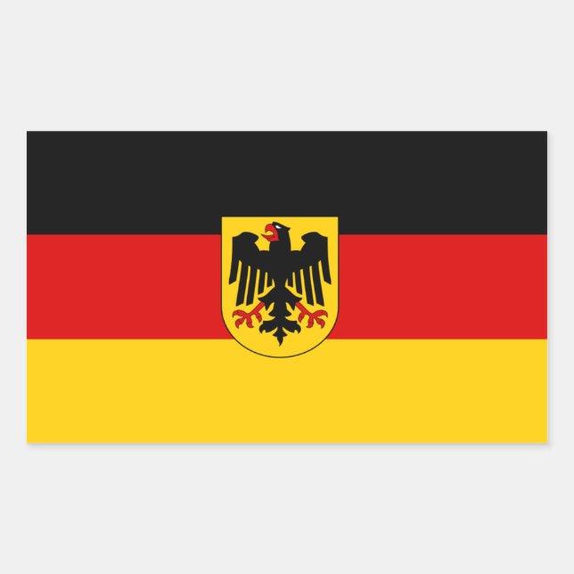 FOUR Germany Tricolor with Coat of Arms Rectangular Sticker (Front)