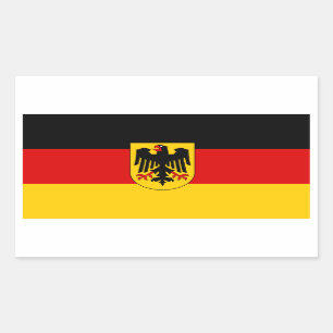 FOUR Germany Tricolor with Coat of Arms Rectangular Sticker