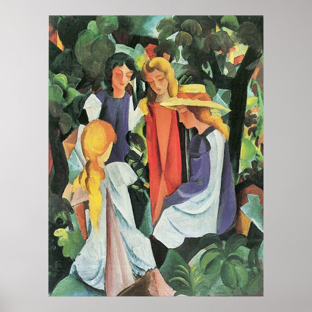 Four girls by August Macke Poster (Front)