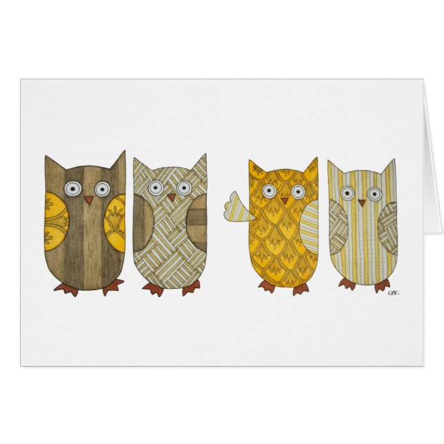 Four Gold Owls (Front Horizontal)