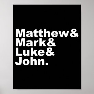 Four Gospels Matthew Mark Luke John Bible Poster