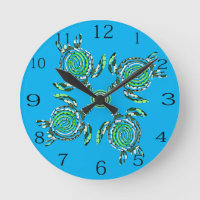 Four Green Turtles Dot Art,  