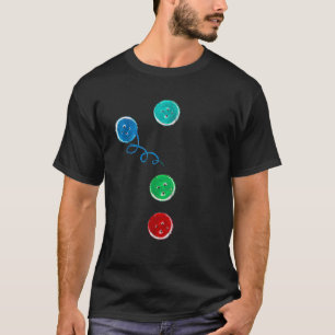 Four Groovy Buttons Blue Cat Funny Halloween Costu T-Shirt