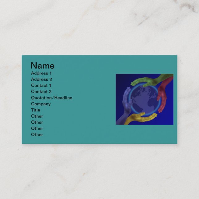 Four Hands on Earth Business Card (Front)