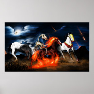 four horse of apocalypse bible biblical poster