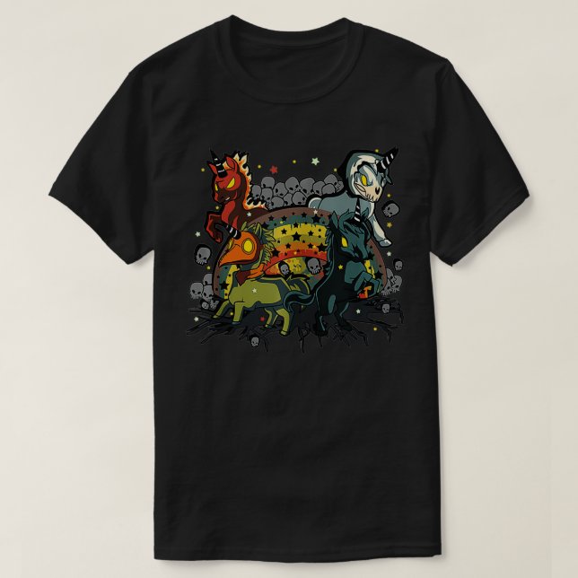 Four Horseman Apocalypse Inspired Unicorn Apocalyp T-Shirt (Design Front)