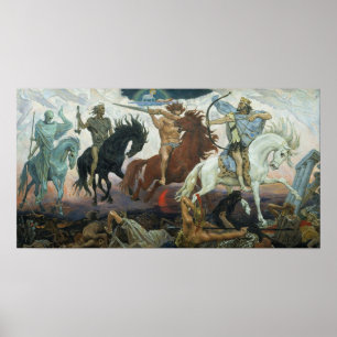 Four Horsemen of the Apocalypse 1887 Painting by V Poster