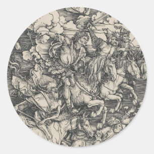 Four Horsemen of the Apocalypse by Durer Classic Round Sticker