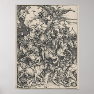Four Horsemen of the Apocalypse by Durer Poster