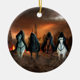 Four Horsemen Of The Apocalypse Ceramic Tree Decoration