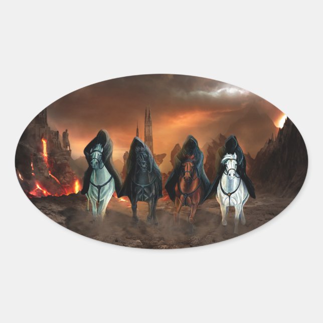 Four Horsemen Of The Apocalypse Oval Sticker (Front)