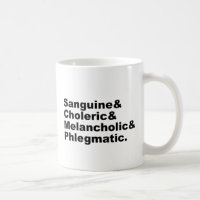Four Humours Sanguine Choleric Melancholic Phlegm