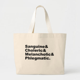 Four Humours Sanguine Choleric Melancholic Phlegm Large Tote Bag
