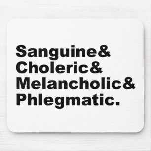 Four Humours Sanguine Choleric Melancholic Phlegm Mouse Mat