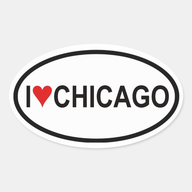 FOUR "I [heart] Chicago" Oval Sticker (Front)