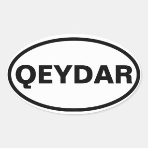 FOUR I [Heart] Qeydar Oval Sticker