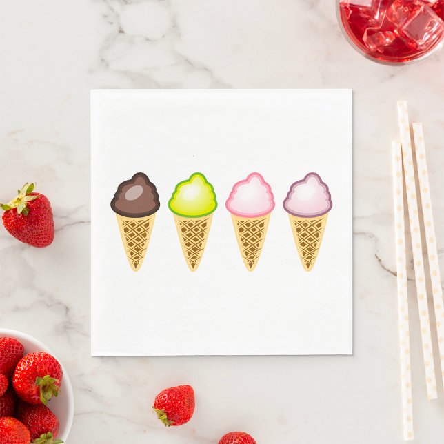 Four Ice Creams Napkin (Creator Uploaded)