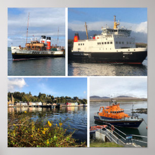 Four Image Poster of Scottish Boats & Scenery