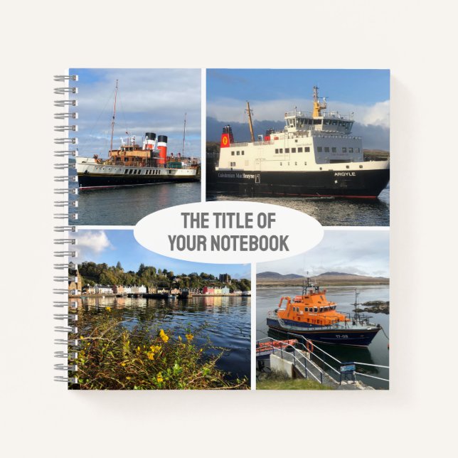 Four Images of Scottish Boats & Scenery Notebook (Front)