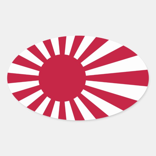 FOUR Imperial Japanese Navy Ensign Oval Sticker (Front)