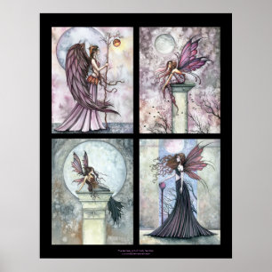 Four in One Autumn Gothic Fairy Poster