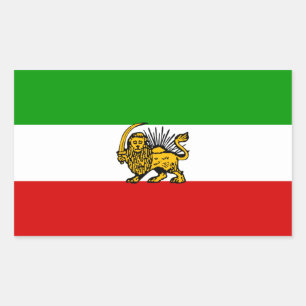 FOUR Iran Lion & Sun Flag Rectangular Sticker