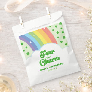 Four Is A Charm Rainbow 4th Birthday Party Favour Bags