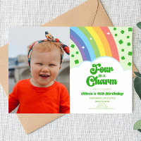 Four Is A Charm Rainbow Clover 4th Birthday Party