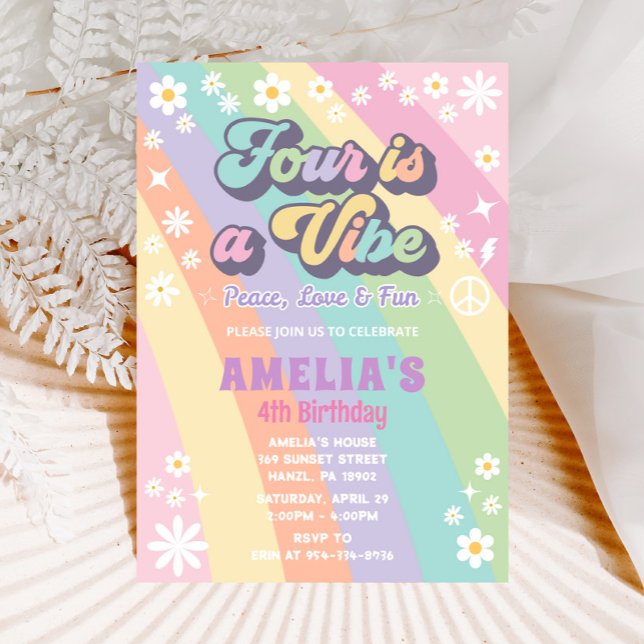 Four is a vibe birthday invitation (Creator Uploaded)