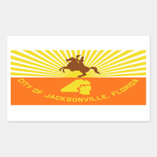FOUR Jacksonville Flag Rectangular Sticker