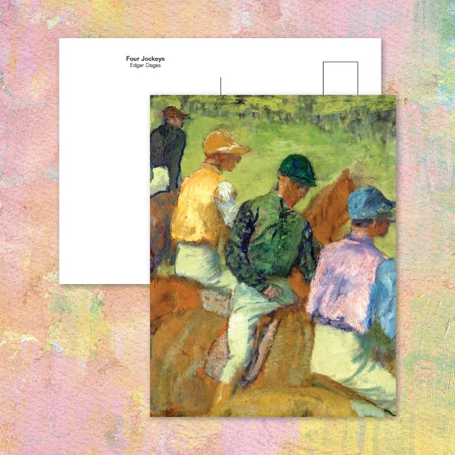 Four Jockeys Horses Edgar Degas Postcard (Creator Uploaded)