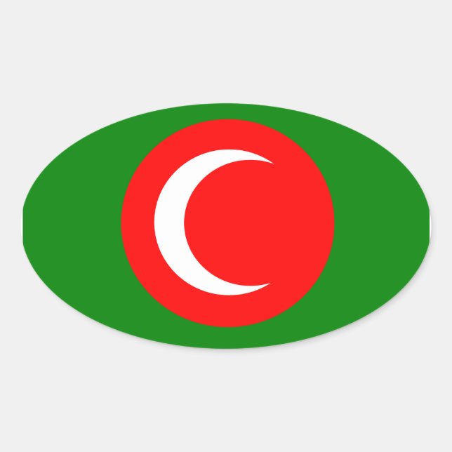 FOUR Kingdom of Kurdistan Flag (1922-1924, 1925) Oval Sticker (Front)