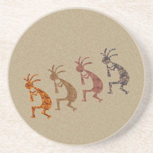 Four Kokopelli Coaster
