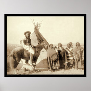 Four Lakota Indian Women in front of Tipi SD 1891 Poster