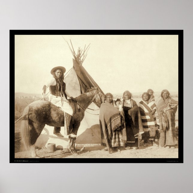 Four Lakota Indian Women in front of Tipi SD 1891 Poster (Front)