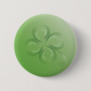 Four Leaf Clover 6 Cm Round Badge