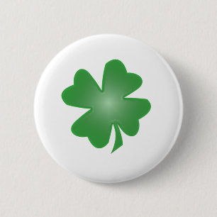 Four Leaf Clover 6 Cm Round Badge