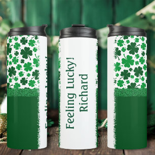 Four-Leaf Clover Add Your Name for St. Paddy’s Day Thermal Tumbler
