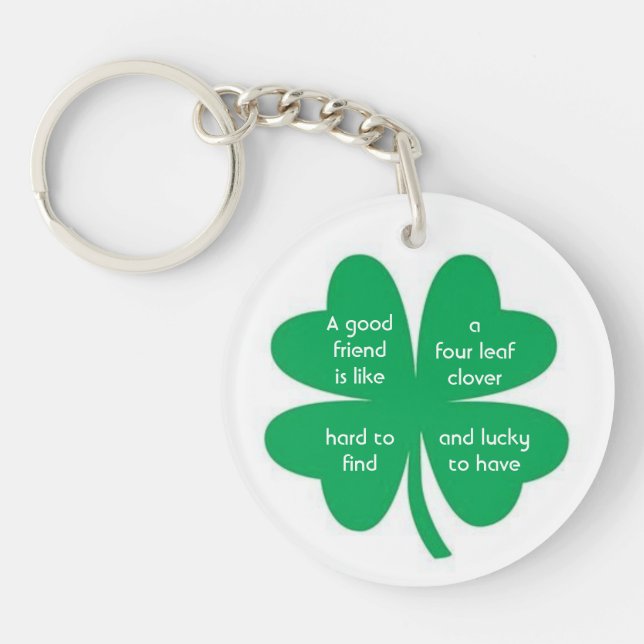 Four Leaf Clover and Best Friends Key Ring (Front)