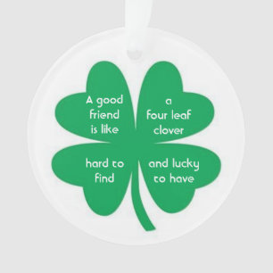Four Leaf Clover and Best Friends Ornament