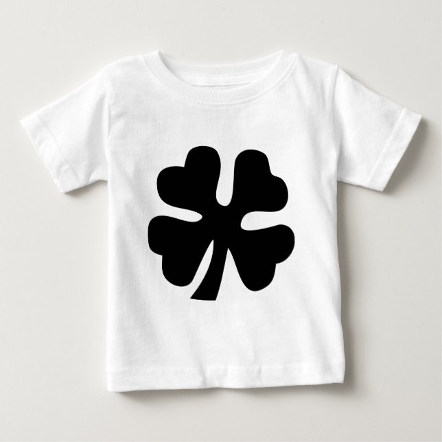 Four Leaf Clover - Black Baby T-Shirt (Front)
