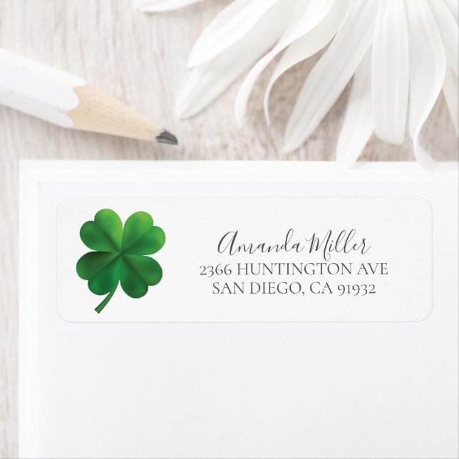 Four Leaf Clover Bridal Shower Address Return  (Insitu)
