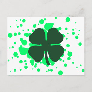four leaf clover bubbles postcard